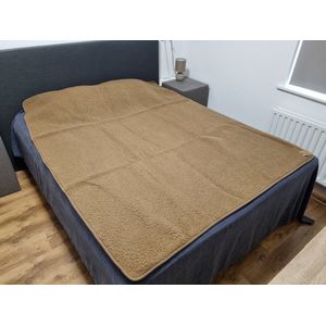 SPECIALE AANBIEDING Luxe deken gemaakt van 100% natuurlijke wol van Merinosschapen 160x200 cm, Wollen Dekbed 100% zuivere Australische Merino scheerwol Woolmark-certificaat ,. Kleur Bruin,