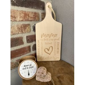Creaties van Hier - serveerplankje -mama met zeepje - 35 cm - hout - moederdag cadeautje