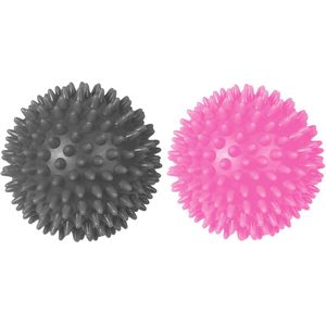 EXCITAT Triggerpoint bal - Massageballen - Massagebal egel - Massageballetje voet - Ronde massagebal - voor hand, voet en rug - met diameter 8 cm - Medium en hard - 2 stuks
