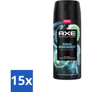 Axe - Deodorant - Spray - Aqua Bergamot - 150ml x 15
