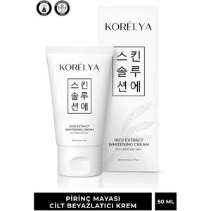 KORELYA Whitening Cream - Rice Extract - Anti-Blemish Korean Skin Care Anti-Pigment crème - Speciale formule voor donkere vlekken en oneffenheden - Stralende en egale teint - Vitamine E en B - Alle huidtypen - 50 ml