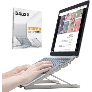 Douxe Laptop Standaard - Universeel 7 tot 13 inch - Ergonomsiche Laptophouder - Draagbare Laptopstandaard - Lichtgewicht - Aluminium -  Zilver - LP31