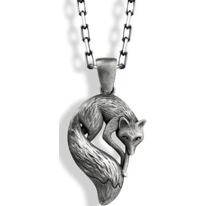 Fox charm ketting Oxidized 20 inches