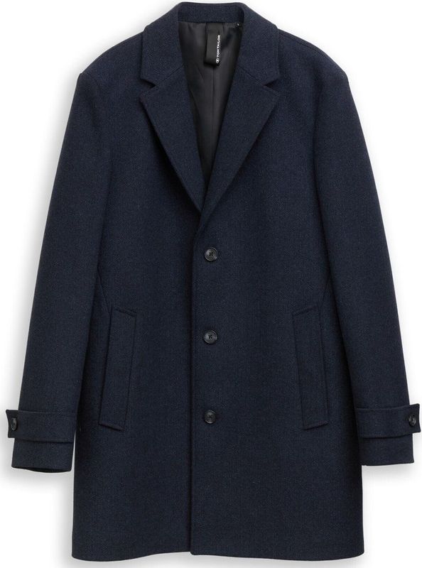 Tom Tailor - Wollen Jas - Met Reverskraag - Klassiek