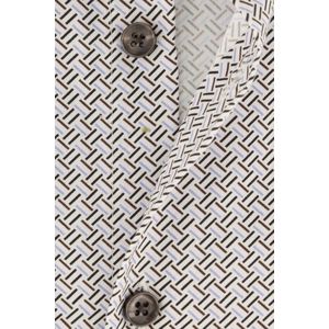 Spierwit geprint overhemd Ledub Modern Fit borstzak
