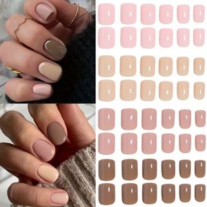 GUAPÀ® Plaknagels 96 stuks | Nude Tinten Plak Nagels | Valse Nagels | Press On Nails | Zelfklevende Plaknagels | Nepnagels | Kunstnagels | Compleet plaknagels starterspakket | Nagels stickers | 96 stuks plaknagels Nude Roze Bruin Tinten