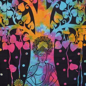 Indiase Pareo met Levensboom - Boho Strandlaken Katoen 200x140