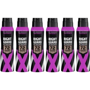 Right Guard Deodorant dames -Anti-Transpirant Spray - Xtreme Invisible -6 x 150 ml