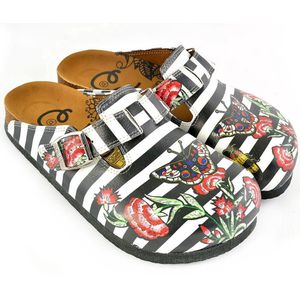 Goby Butterfly Stripes Dames Clogs – Handmade – Vegan Leer – Maat 36