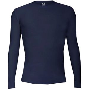 Badger Sports - Pro Compression - Ondershirt - Lange Mouw - Ronde Hals - Jeugd - Donkerblauw - Jeugd L
