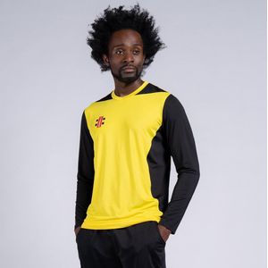 Gray-Nicolls Cricket SHIRT T20 L/S YELLOW/BLK 7-8 7 - 8 Yrs - Geel / Zwart