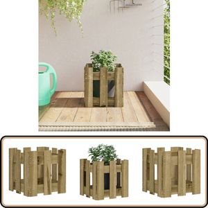vidaXL Plantenbak - Hekontwerp - 30x30x30 cm Grenenhout Plantenbak - Houten Plantenbak - Bloempot - Tuin Decoratie - Buiten Planters