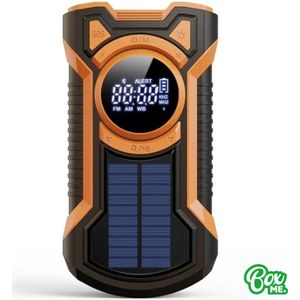 Box Me - Noodradio met 5.000mAz powerbank - powerbank zonneenergie - Noodradio solar opwindbaar - Survival gear