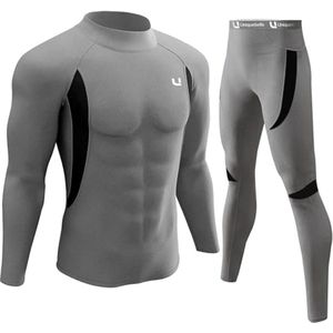 Thermisch ondergoed voor heren, lange mouwen en lange onderbroek, fleece gevoerd, sneldrogend