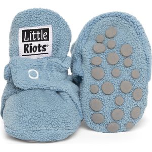 Little Riots - Babyslofjes - Fleece Stepper - Sky Blue - 6-12 Maanden (11,5cm) - Schoenmaat 18-19