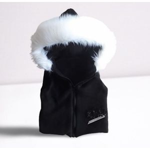 Maat 68 Bodywarmer zomerjas imitatiebont bontkraag zwart met glitter zomer lente jas