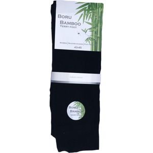 Boru Bamboo terry foot sokken - 3-pack - zwart - 43/45