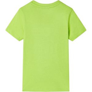 Kindershirt Tijger Limegroen - Maat 104 - 100% Katoen