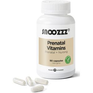 Snoozzz Zwangerschap Vitamine - Actieve Foliumzuur - Vitamine D3 en ijzer - 100% plantaardig - 90 capsules