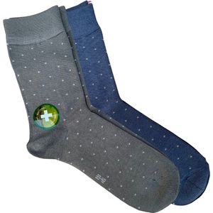 green-goose® Bamboe Sokken Heren - Maat 39-42 - 2 Paar - Stippen - 85% Bamboe - Zacht, Ademend, Hypoallergeen en Comfortabel