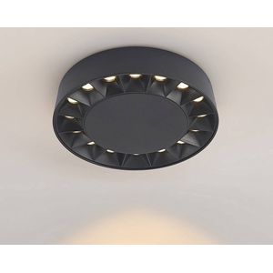 Lucande - LED plafondlamp - 1licht - drukgegoten aluminium - H: 4 cm - zwart - Inclusief lichtbron
