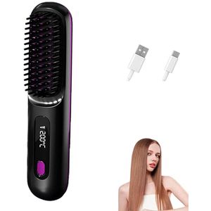 Draadloze Stijlborstel - Keramisch - Stijltang - 20x4.5cm - 3 Temperatuurinstellingen