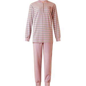 Lunatex badstof dames pyjama - Streep - XL - Blauw.