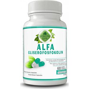 Alpha GPC Extract Capsule - 60 Capsules - 1 CAPSULE 1000 MG EXTRACT - Hersenbooster, Geheugen, Concentratie - 60.000 mg Kruidenextract - Geen Toevoegingen - Beste Kwaliteit - Alpha Glycerylphosphorycholine