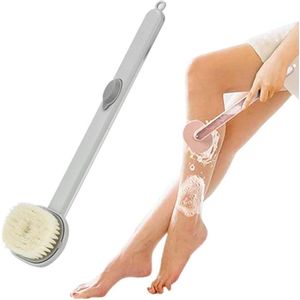 Lange Handgreep Badborstel - Afneembare Rugborstel - Lichaamsborstel - Doucheborstel - Rugschrobber - Peelingborstel met Douchegelhouder