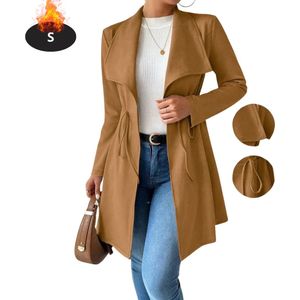 Livano Mantel Dames - Tussenmantel - Jas - Mantelpakje - Trenchcoat - Overjas - Overcoat - Winter - Chocolade - S