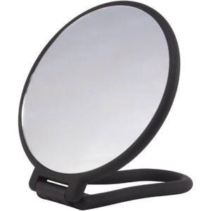 Aanpasbare make-upspiegel met 3-voudige vergroting - Dubbelzijdige ronde spiegel voor nauwkeurig stylen - Zwart, modern design