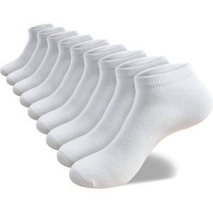 Calzera Premium Bamboo Sneakersokken - Bamboe Enkelsokken - Multipack 9 Paar - Duurzaam - Superzacht, Ademend & Naadloos - Ultiem Comfort - Dames & Heren - Wit - Maat 39-42