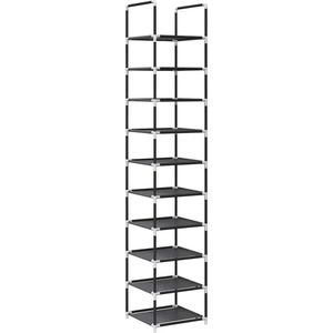 vidaXL Schoenenrek 10-laags Zwart 33x33x174 cm