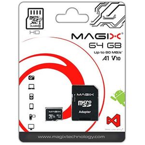 MicroSD-kaart HD Serie Class 10 V10 64GB met SD Adapter - Leessnelheid tot 80 MB/s
