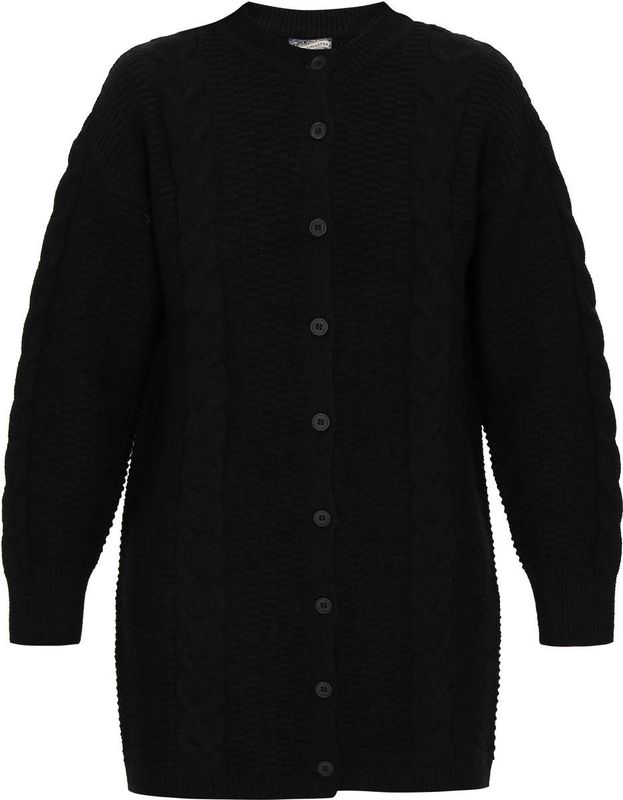 DreiMaster - Vintage - Gebreid Vest - Zwart - Lange Mouw