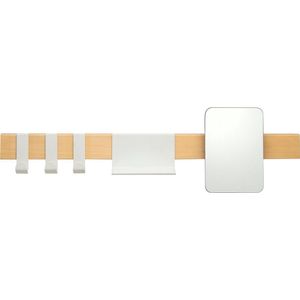 Sealskin Brix - Handdoekhaak multi met planchet en spiegel - Wit/Eiken