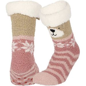 Apollo - Meiden - Fleece - Antislip - Huissokken - Beer - Maat 20/24