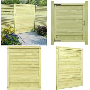 vidaXL Poort 125x100 cm geïmpregneerd grenenhout - Tuinpoort - Tuinpoorten - Tuinhek - Tuinhekken