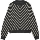 VERO MODA - VMCAPRICORN - Trui - Zwart / Wit - Losse Pasvorm