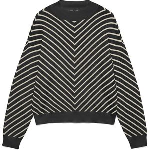 VERO MODA - VMCAPRICORN - Gebreide Trui - Zwart / Wit