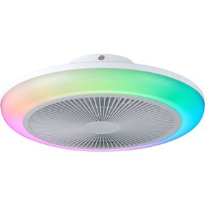 EGLO Sayulita 1 Plafondlamp met ventilator - 46 cm - RGB en Instelbaar wit licht - DC-energy saving - Wit - Dimbaar - 3 Standen