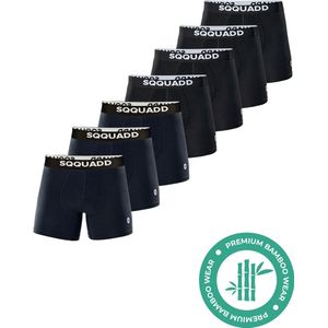 SQQUADD® Bamboe Ondergoed Heren - 7-pack Boxershorts - Maat S - Comfort en Kwaliteit - Voor Mannen - Bamboo - Navy - Zwart