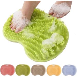Douche Voet Scrubber & Rugreiniger – Silicone Massage Mat – Antislip Zuignappen – Diep Reinigend & Exfoliërend – 21x28cm – Groen