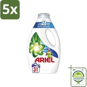 5 x Ariel Original - Actieve Geurbestrijding - Vloeibaar Wasmiddel - Witte en Gekleurde Was - 31 Wasbeurten - Grootverpakking - Wasmiddel - Vloeibaar Wasmiddel - Ariel - Geurbestrijding - Frisheid