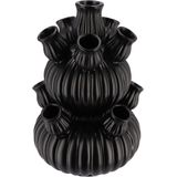 DK Design Bloemenvaas Amsterdam - vaas voor tulpen - zwart - D20 x H30 cm - toetervaas