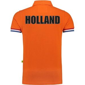 Luxe Holland supporter poloshirt - 200 grams katoen - heren - oranje - Nederland fan / EK / WK polo shirt / kleding S