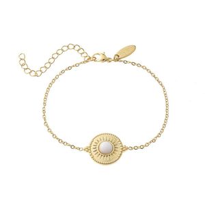 By Shir Armband Edelstaal Isla Wit goud