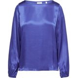 T-shirt - Blouseshirt - Materiaalmix - Boothals