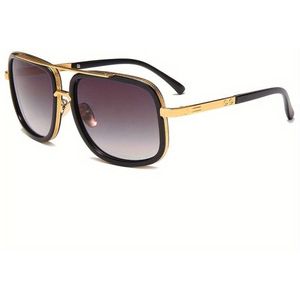 Bovista Zonnebril Voor Dames & Heren - Zonnenbrillen - Zonnenbril - Sun Glasses - Sunglasses - Techno Bril - Rave & Festival - Premium Quality - Zwart/Goud
