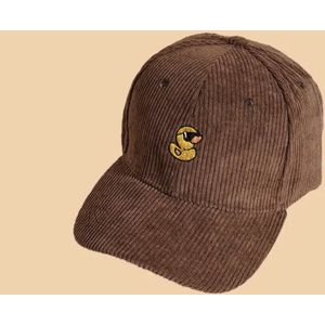 Baseball cap - Kleine gele eend - Geborduurd - Ribstof - Corduroy - Pet